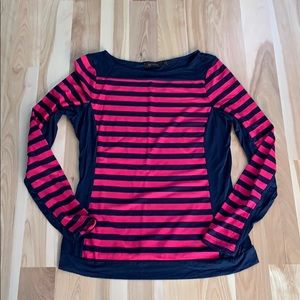 Limited navy and bright pink stripped top